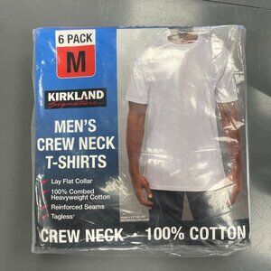 NEW 6 Pack Kirkland Signature Men's M Crew Neck T-Shirts